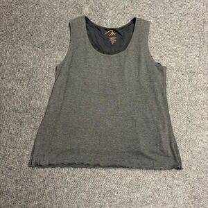 Miraclebody by Miraclesuit Tank Top Womens XL Gray Knit Scoop Neck Lettuce Hem